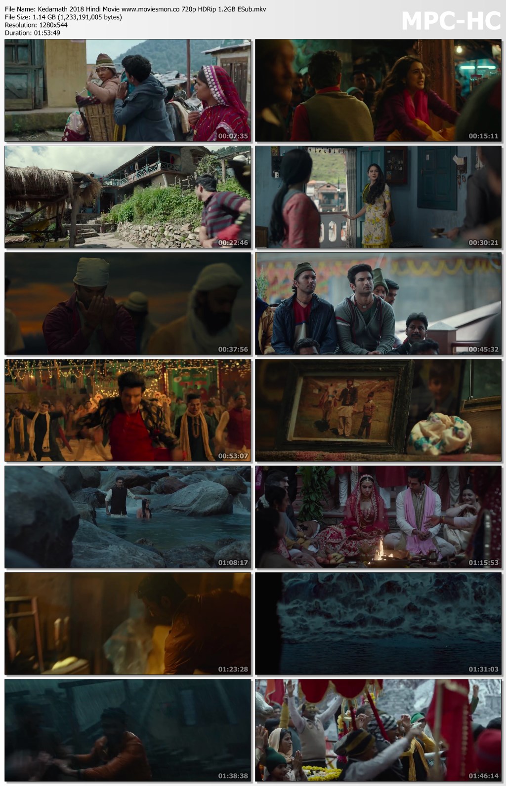 Kedarnath 2018 Hindi Full Movie 720p HDRip 1.2GB ESub 