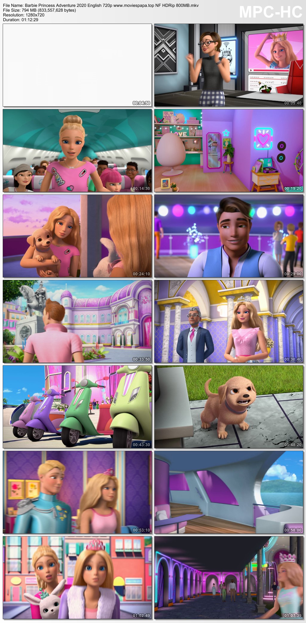list of all barbie movies in english