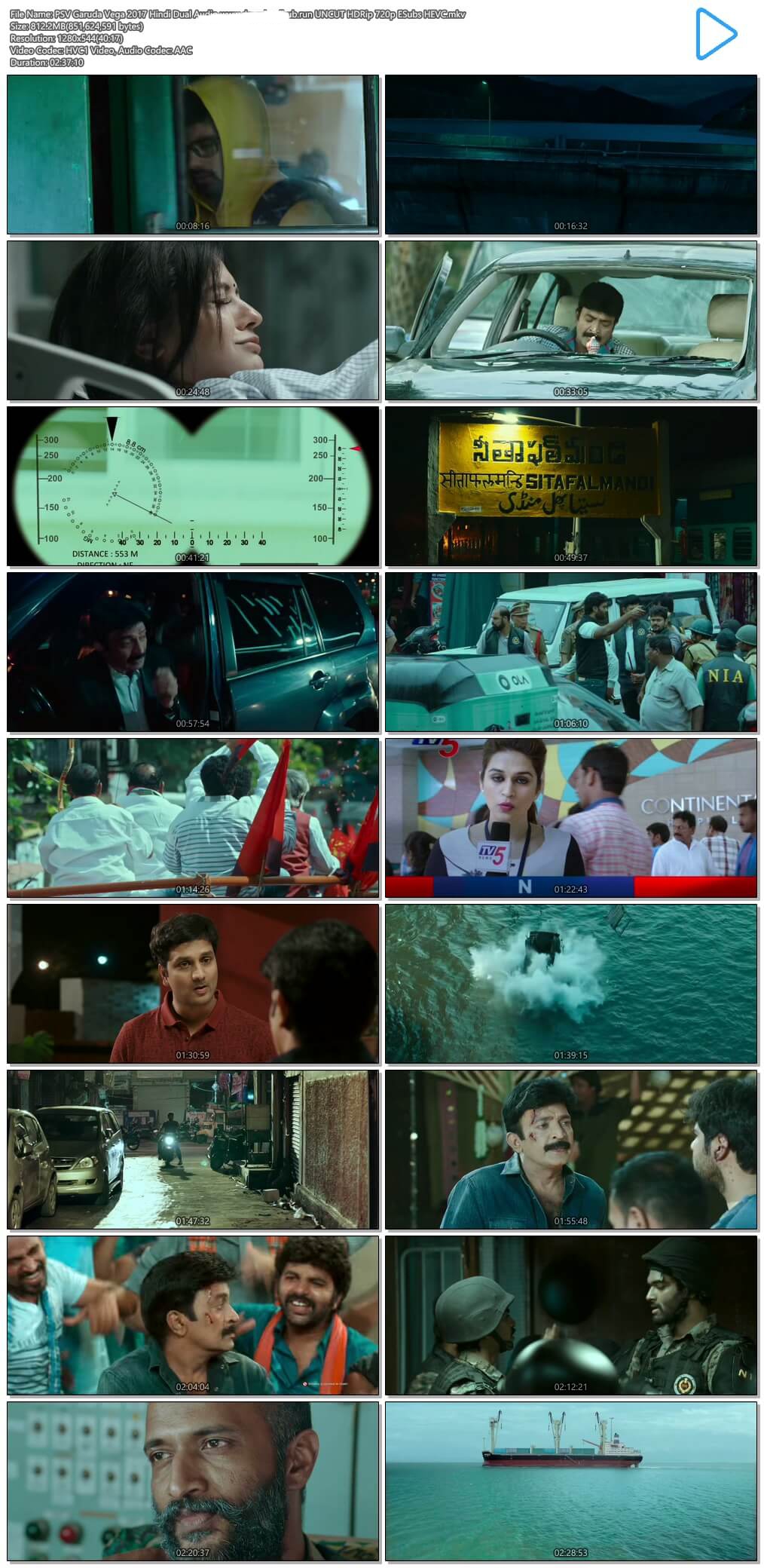 PSV Garuda Vega 2017 Hindi Dual Audio 720p UNCUT HDRip ESubs