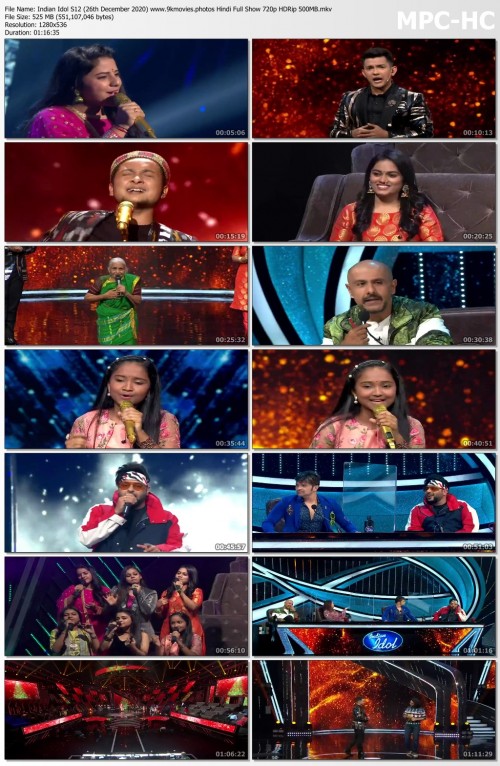 Indian Idol S12 (26th December 2020) www.9kmovies.photos Hindi Full Show 720p HDRip 500MB.mkv thumbs