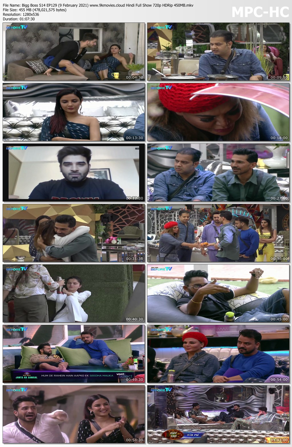 Bigg Boss S14 EP129 (9 February 2021) Hindi Full Show 720p ...