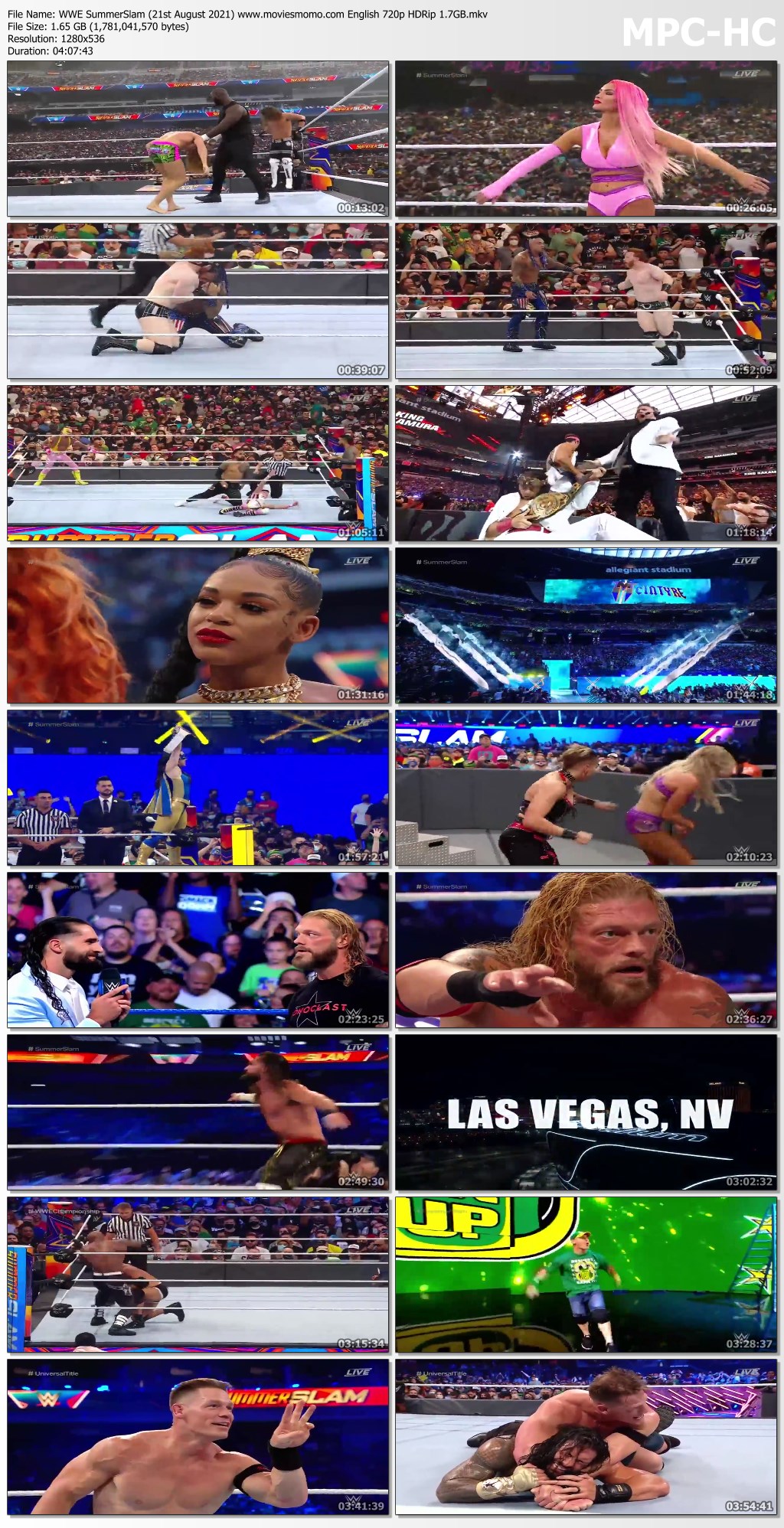 WWE SummerSlam (21st August 2021) English 480p HDRip 800MB x264 AAC - MovieRaza.com