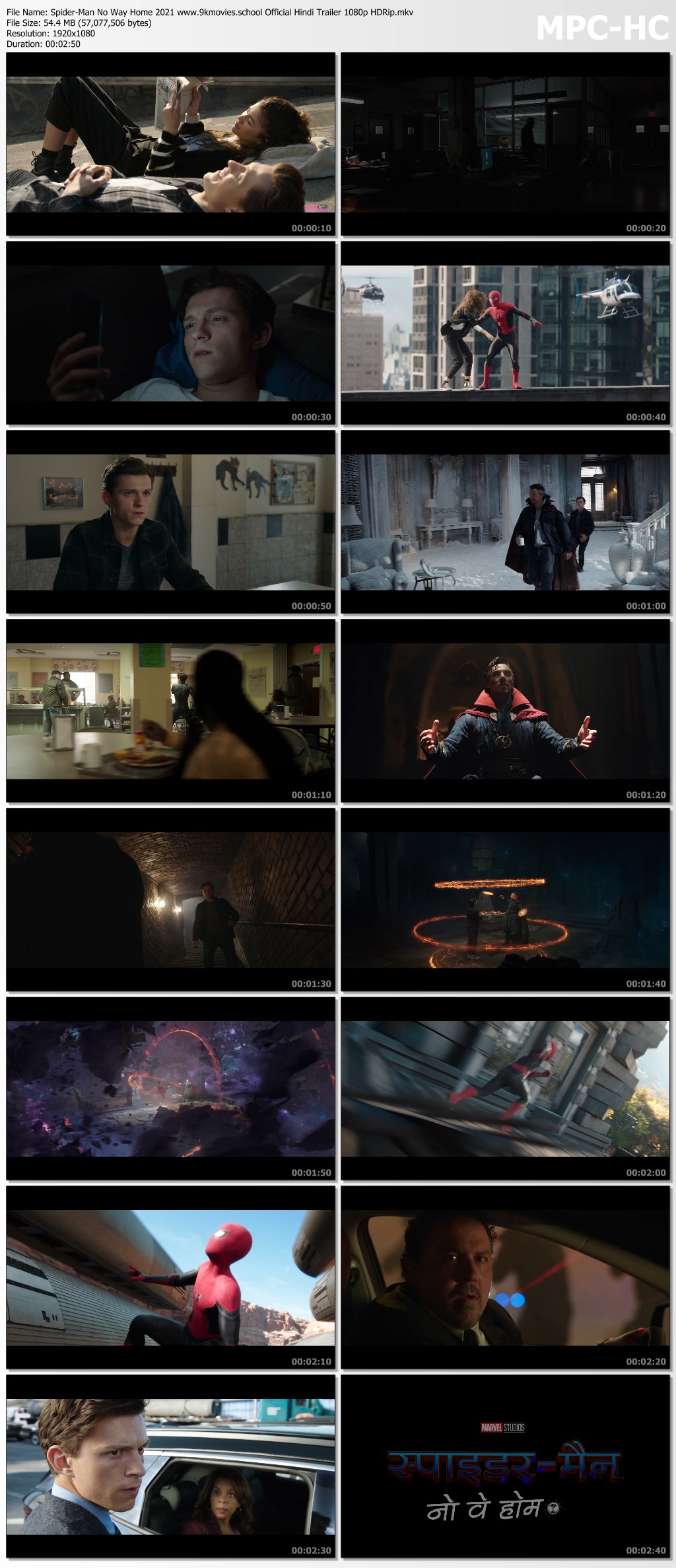 Spider-Man No Way Home 2021 Hindi Dubbed Official Trailer 1080p HDRip
