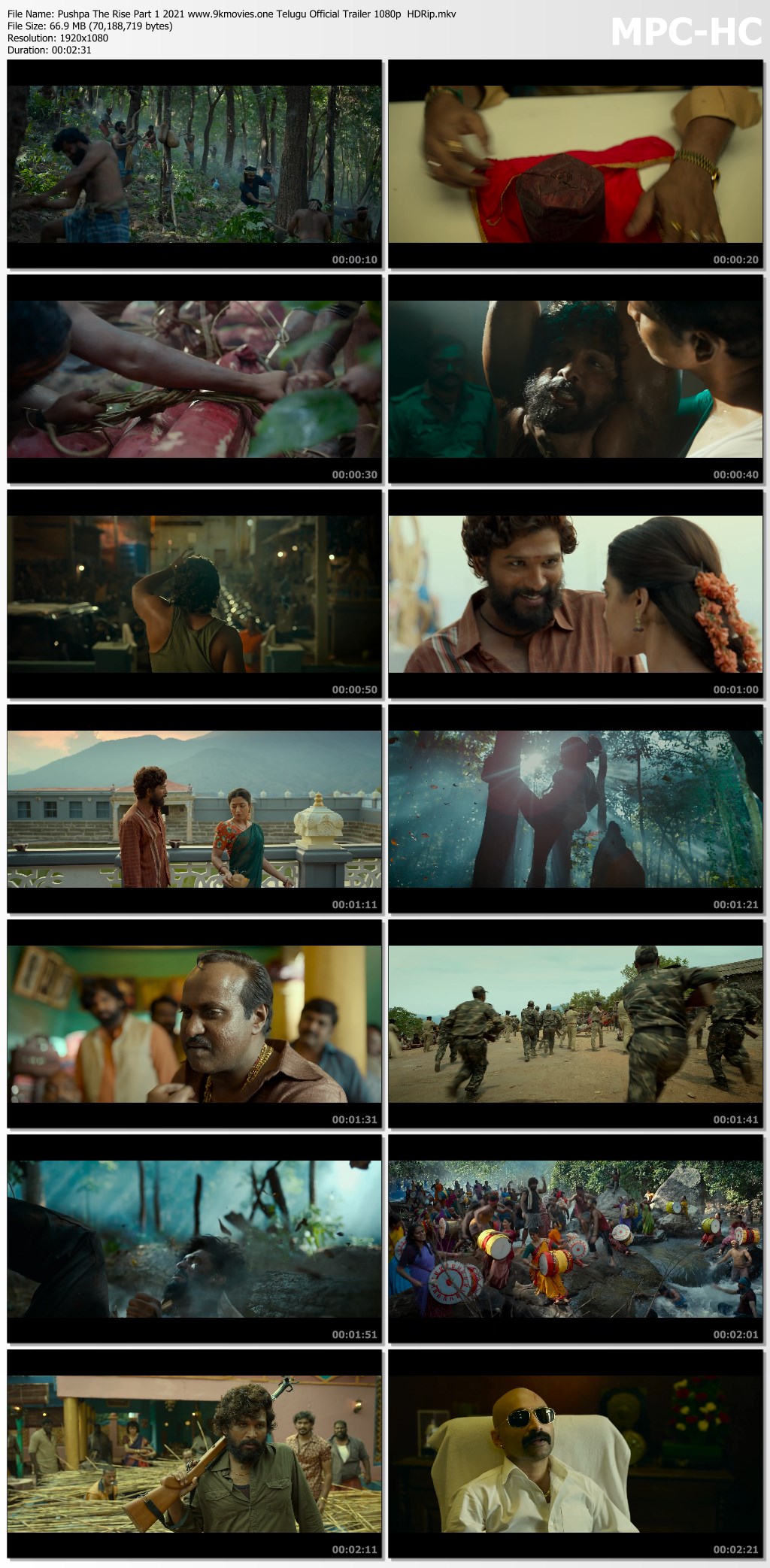 Pushpa The Rise Part 1 2021 Telugu Official Trailer 1080p ...