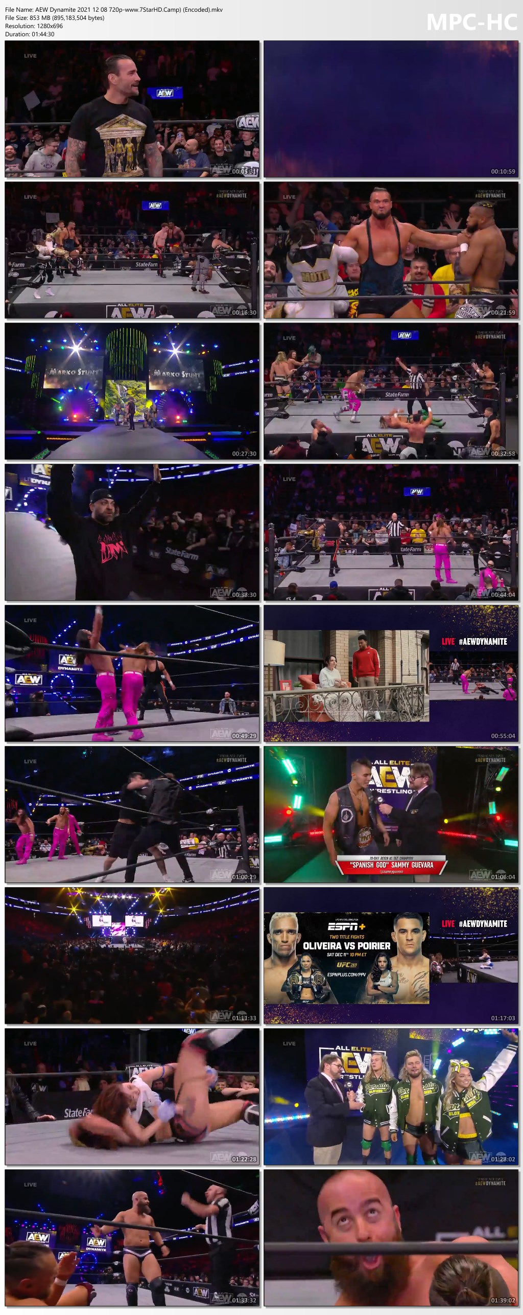 AEW Dynamite (8th December 2021) English 720p HDTV 850MB Download