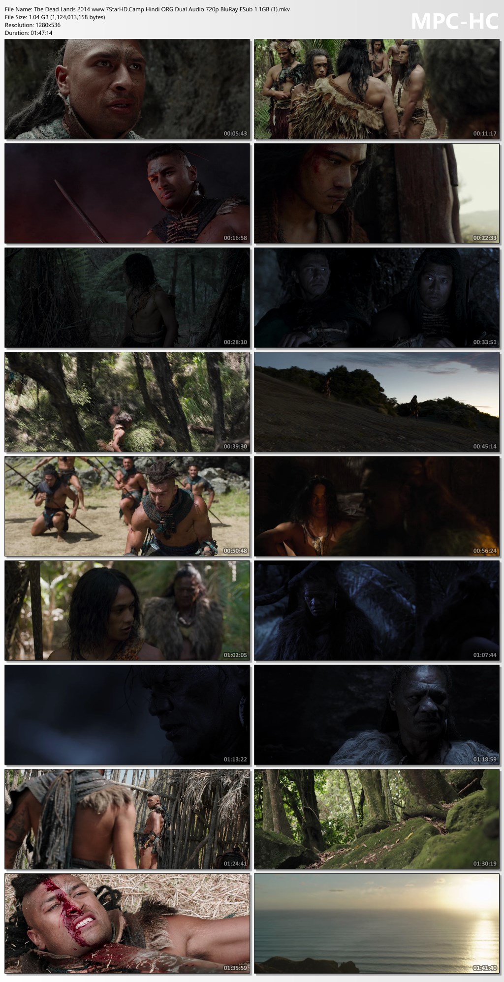 The Dead Lands 2014 Hindi ORG Dual Audio 720p BluRay ESub 1.1GB Download