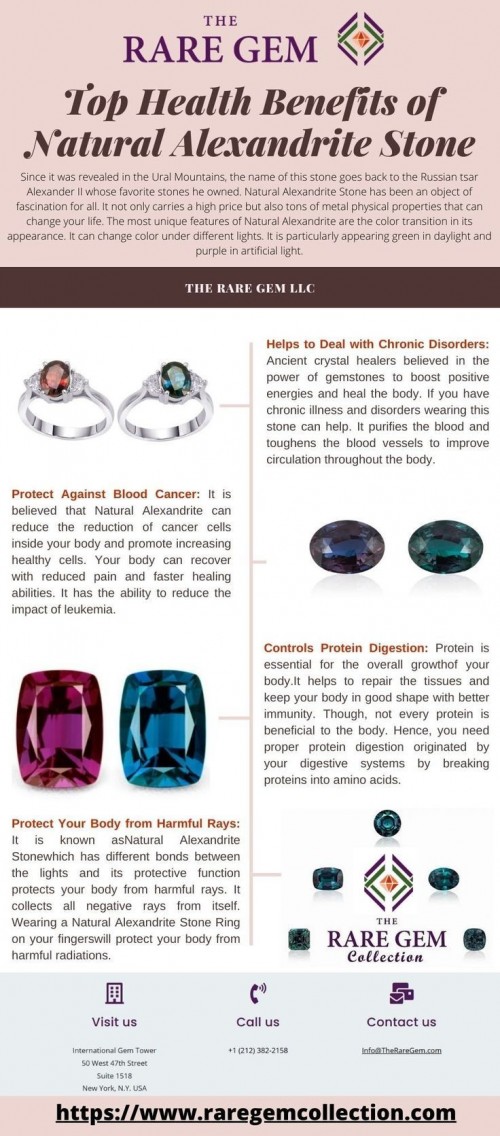 Natural alexandrite stone for sale. Buy Genuine Russian alexandrite stone, jewelry, rings, gemstone, June birthstone online at the best price at The Rare Gem LLC.

If you need any kind of information regarding any gemstone, we're here to help.

Visit here: https://www.raregemcollection.com