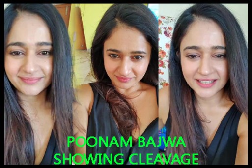 Poonam Bajwa Showing Cleavage on Insta Live