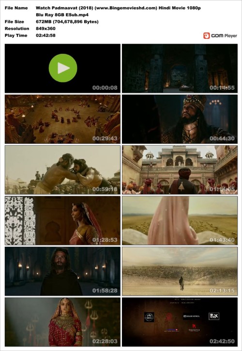 Watch Padmaavat (2018) (www.Bingemovieshd.com) Hindi Movie 1080p Blu Ray 8GB ESub.mp4 Snapshot