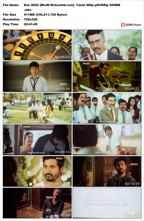 Don 2022 {WwW Mvhosthd.com} Tamil 480p pDVDRip 500MB.mkv Snapshot