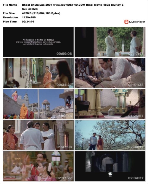 Bhool Bhulaiyaa 2007 www.MVHOSTHD.COM Hindi Movie 480p BluRay ESub 400MB Snapshot