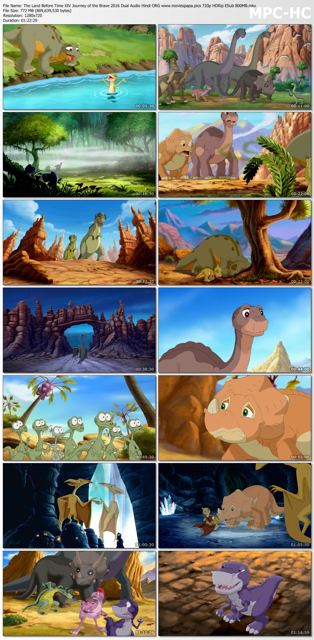 The Land Before Time XIV Journey of the Brave 2016 Dual Audio Hindi ORG 720p HDRip ESub 800MB Download | Moviepapa