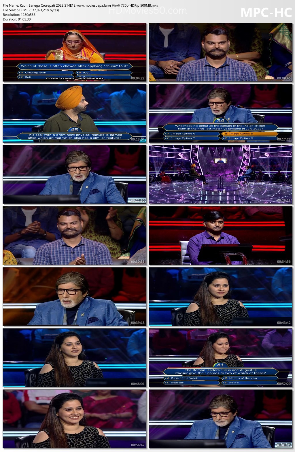 Kaun Banega Crorepati 2022 S14E12 Hindi 720p HDRip ESub 500MB Download ...