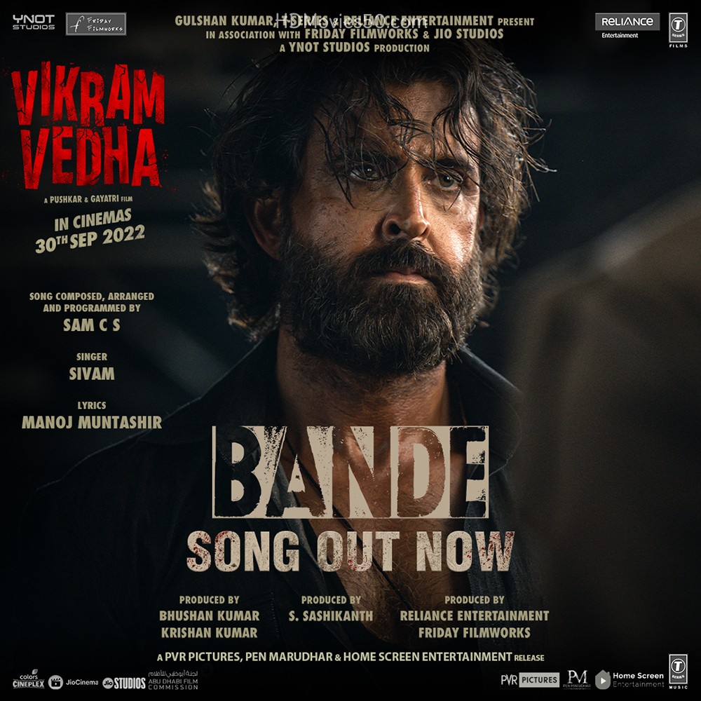 Bande (Vikram Vedha) 2022 Hindi Movie Video Song 2160p 4K | 1080p | 720p HDRip 23MB Download
