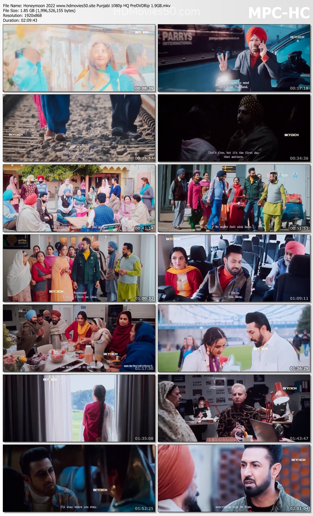 Honeymoon 2022 Punjabi 1080p HQ PreDVDRip 1.9GB Downl