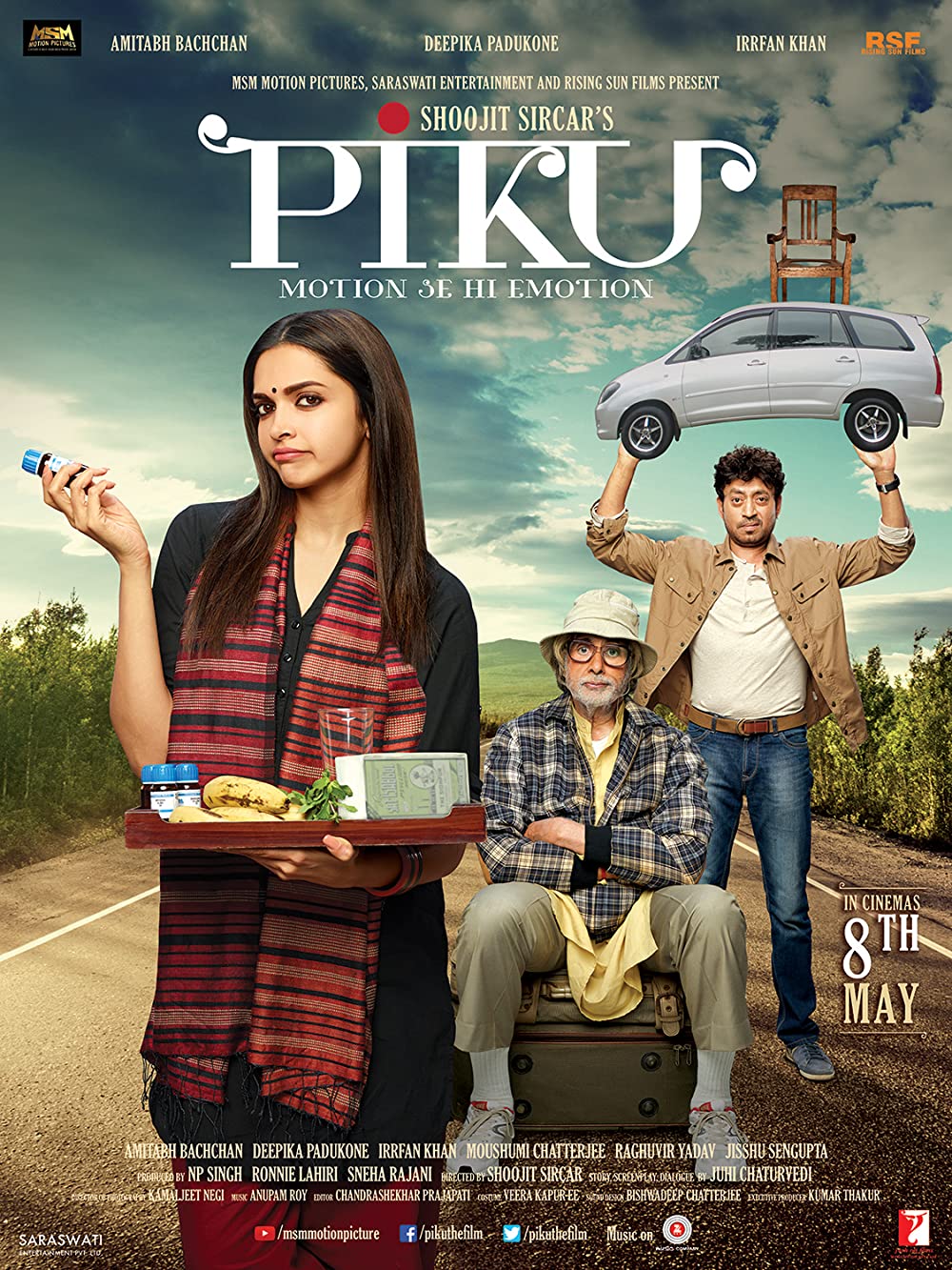 Piku 2015 Hindi Movie 480p BluRay ESub 500MB Download