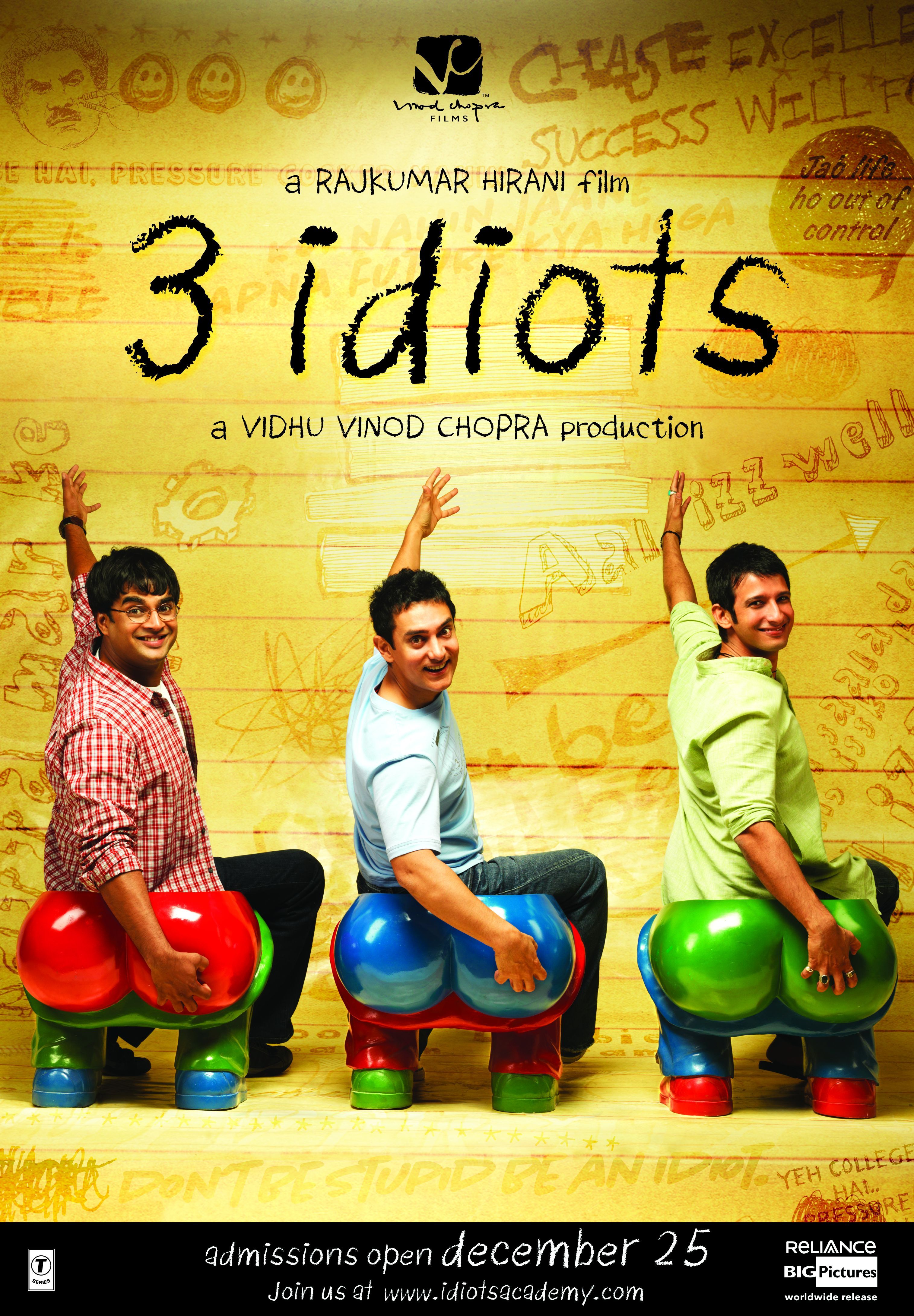 3 Idiots 2009 Hindi Movie 550MB BluRay 480p ESub Download