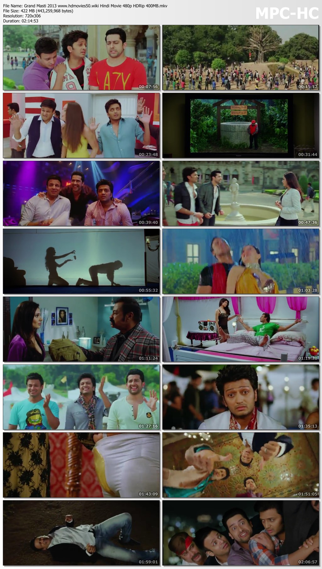 Download Grand Masti 2013 Hindi Movie 480p HDRip 400MB