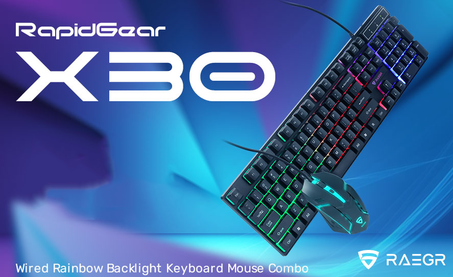 RAEGR RapidGear X30 Wired RGB Gaming Keyboard Mouse Combo launched Rs 799