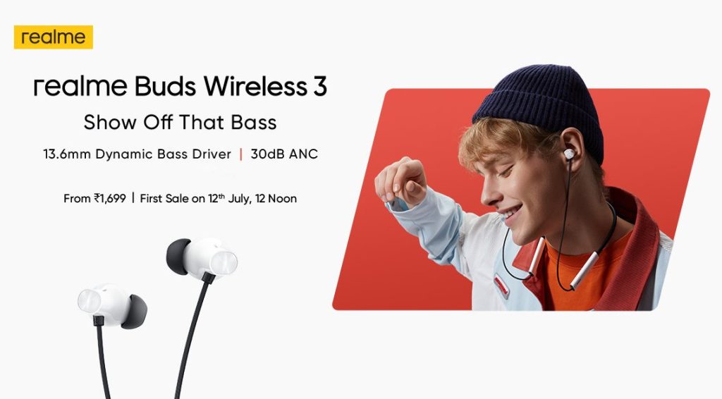 realme Buds Wireless 3 Up To 30dB ANC 360° Spatial Audio Goes on Sale in India