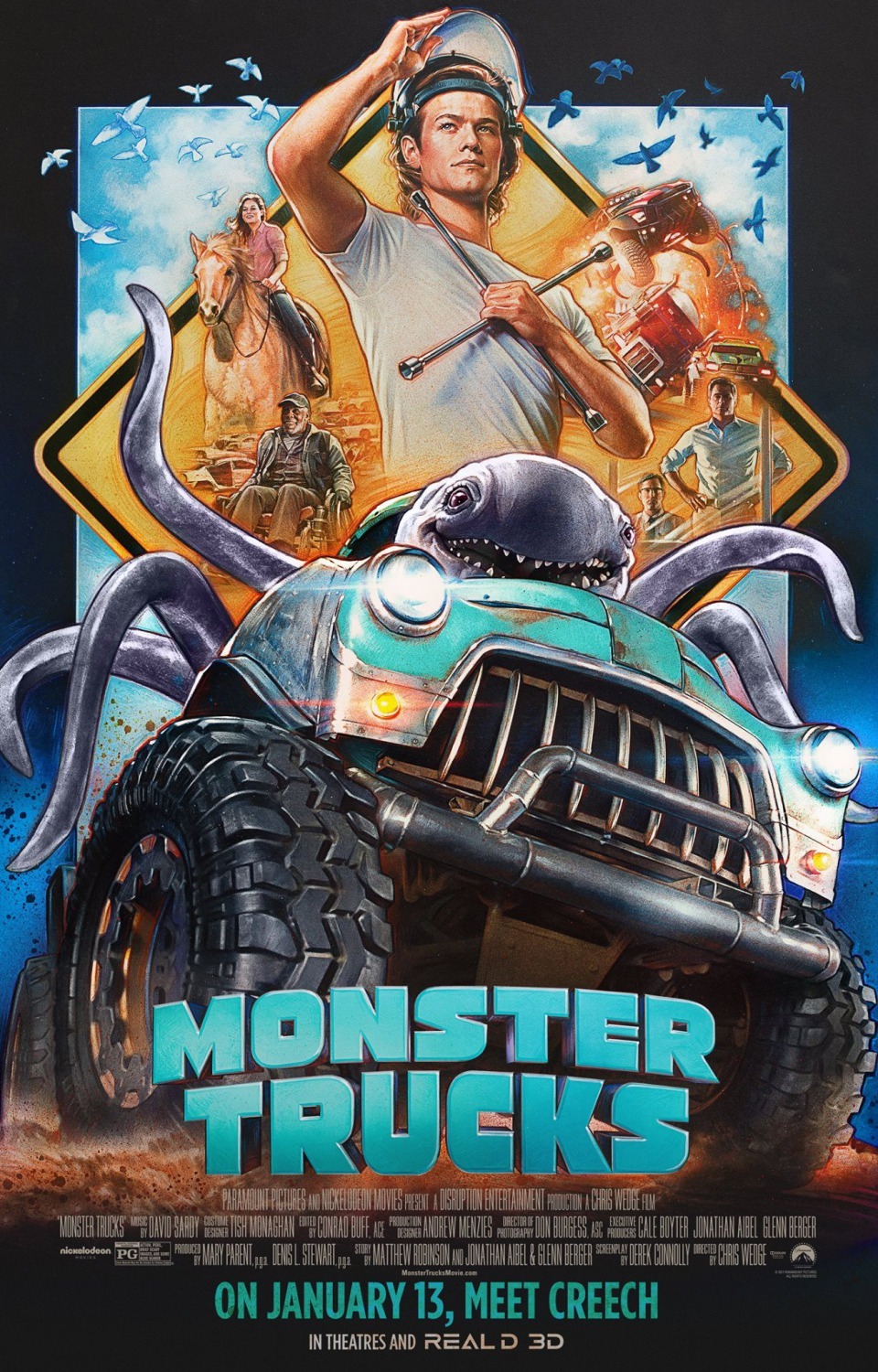 Monster Trucks (2016) 480p BluRay Hindi Dual Audio Movie ESubs [400MB]