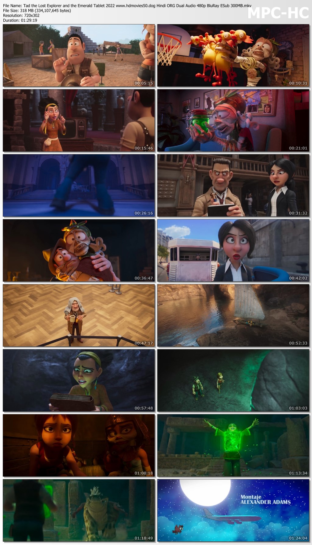 Tad the Lost Explorer and the Emerald Tablet 2022 Hindi ORG Dual Audio 480p BluRay ESub 300MB Download