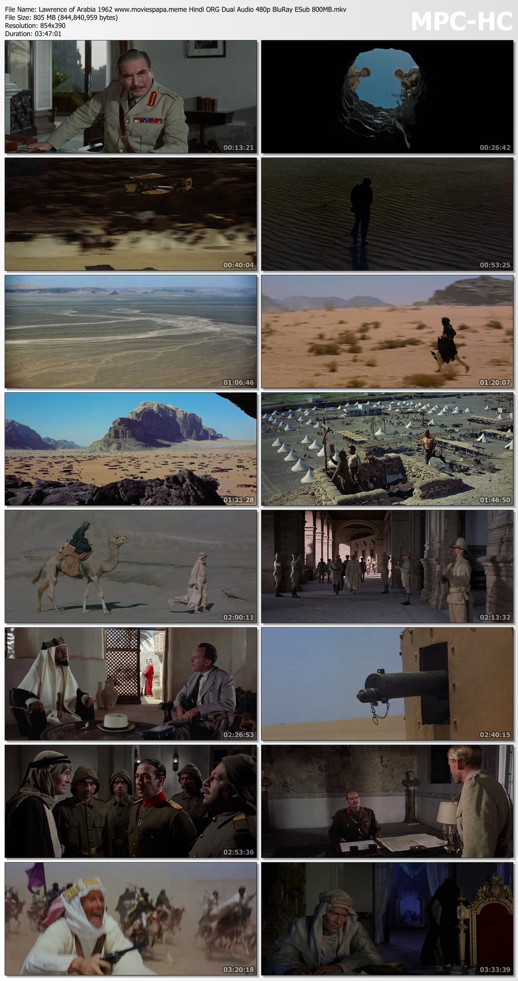 Lawrence of Arabia 1962 www.moviespapa.meme Hindi ORG Dual Audio 480p BluRay ESub 800MB.mkv thumbs