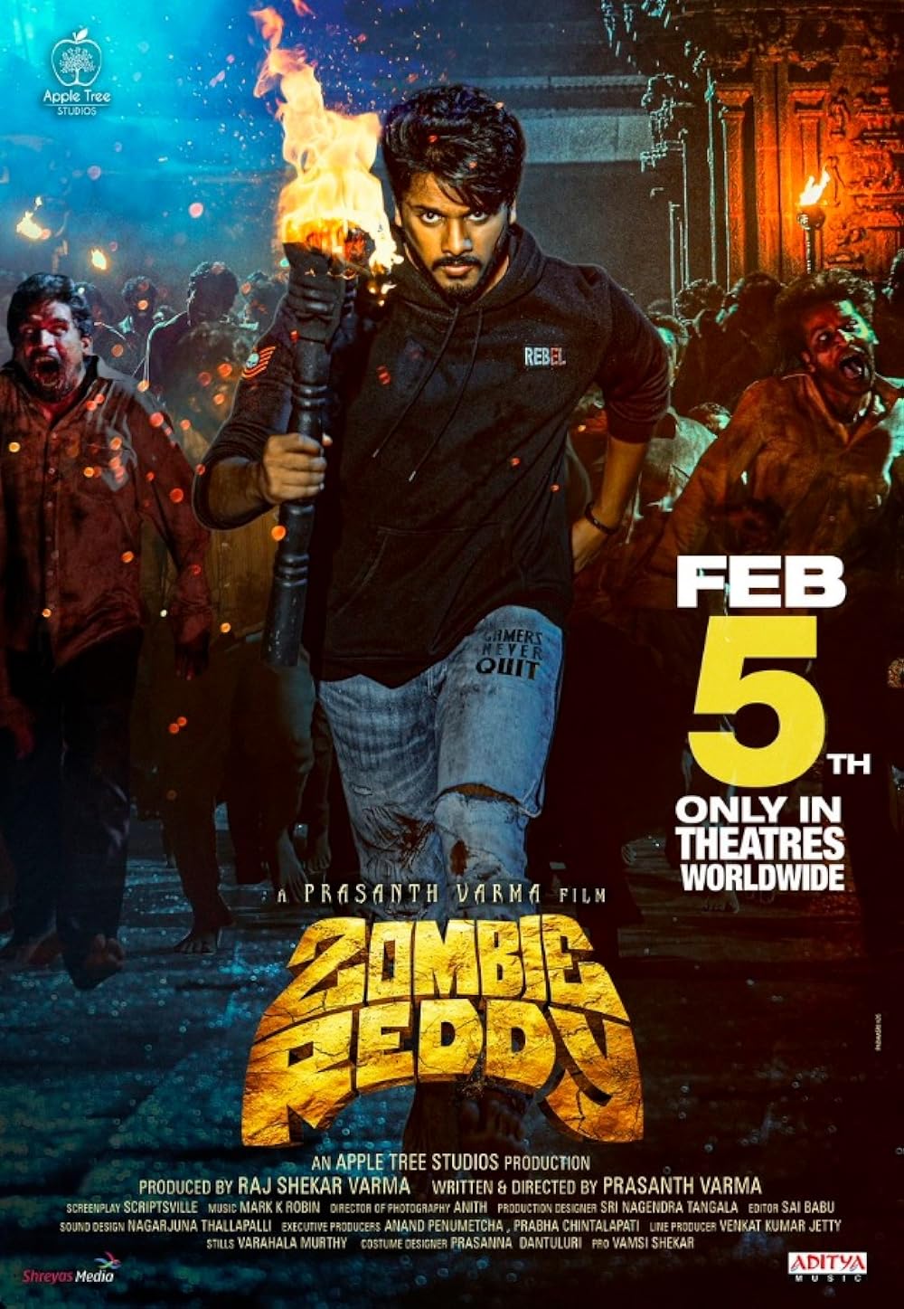 Zombie Reddy (2021) 480p HDRip Hindi ORG Dual Audio Movie ESubs [300MB]