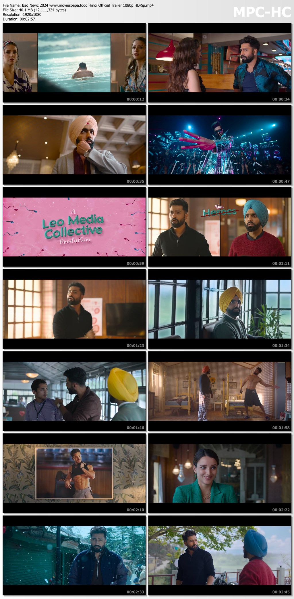 Bad Newz 2024 Hindi Official Trailer 1080p HDRip Download