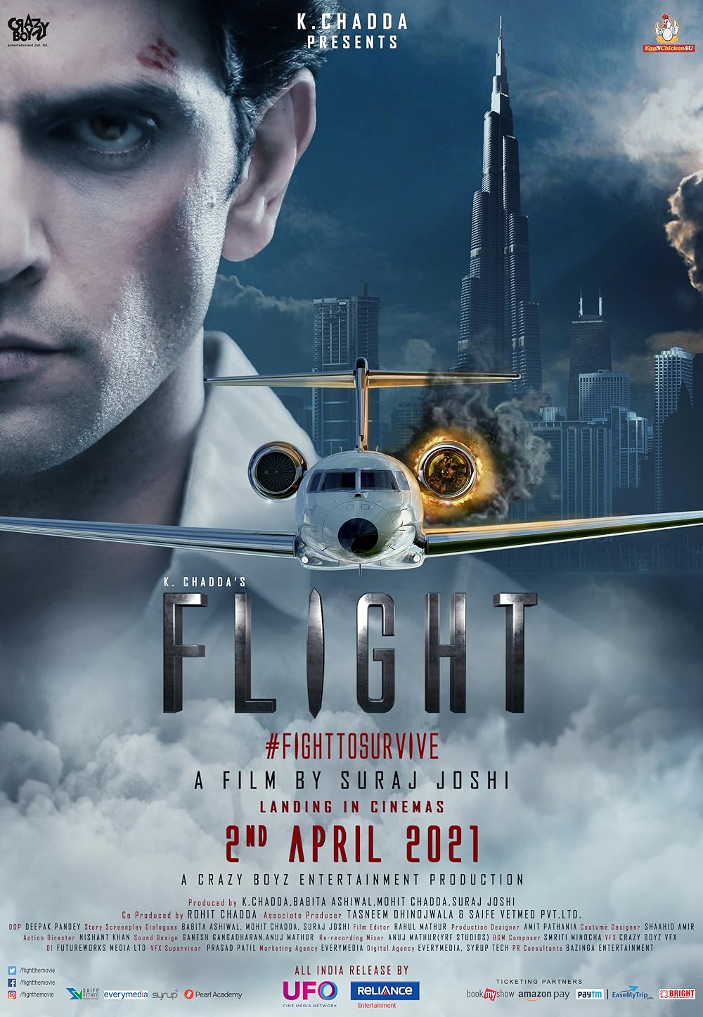 Flight (2021) 480p HDRip Full Hindi Movie ESubs [350MB]