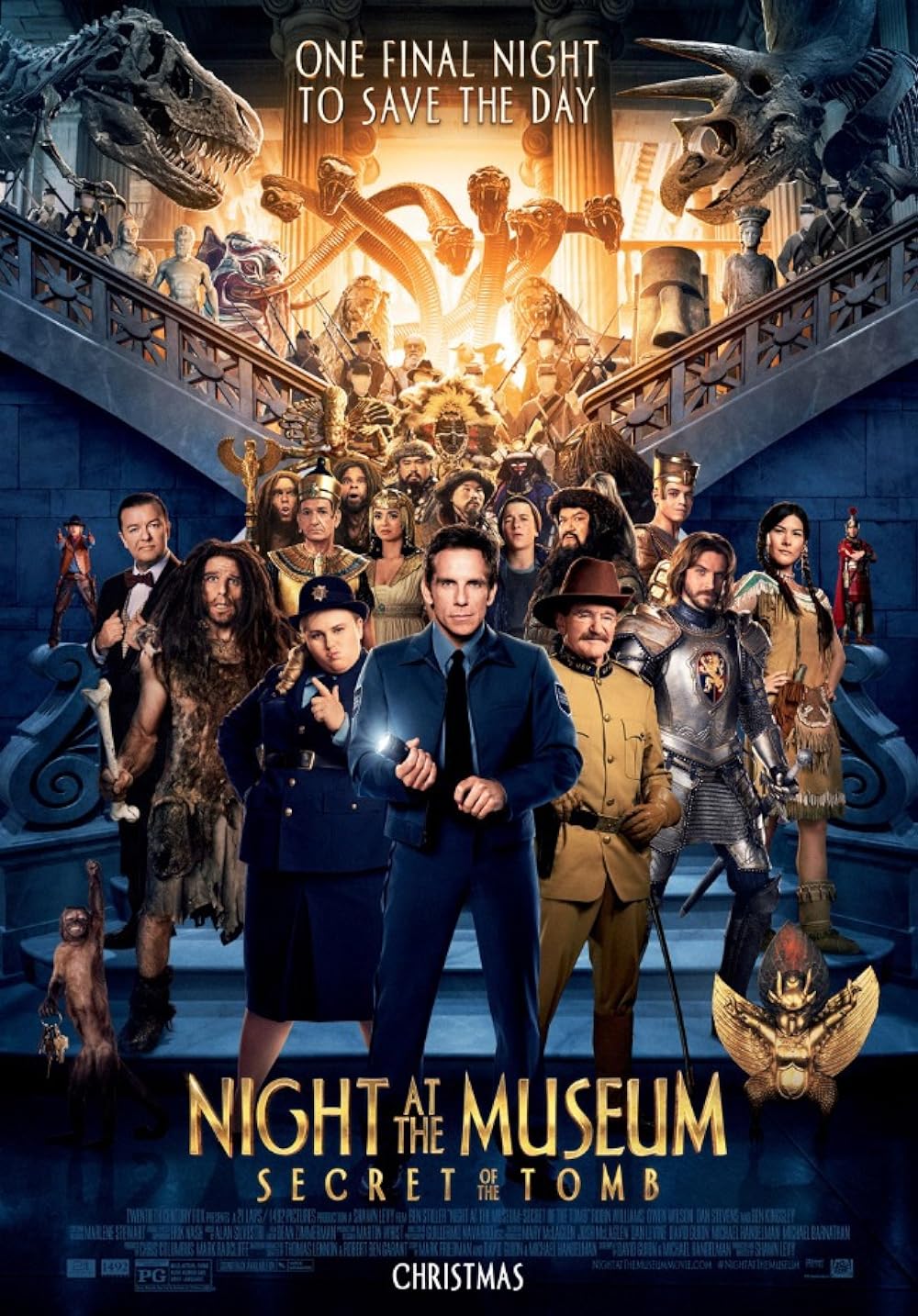 Night at the Museum – Secret of the Tomb (2014) 720p BluRay Hindi Dual Audio Movie ESubs [950MB]